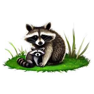 Mother Raccoon And Baby Png Hlh66 PNG image