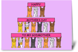 Mothers Day Cats Greeting Card PNG image