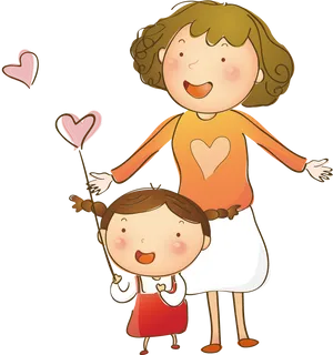 Mothers Day Celebration Cartoon PNG image