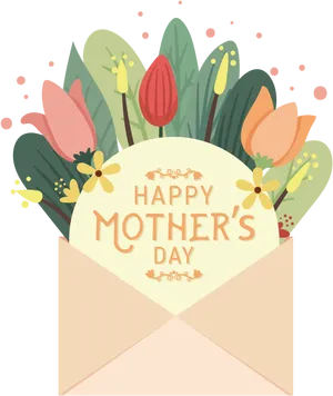 Mothers Day Floral Greeting Card PNG image
