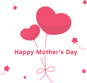 Mothers Day Heart Balloons Greeting PNG image