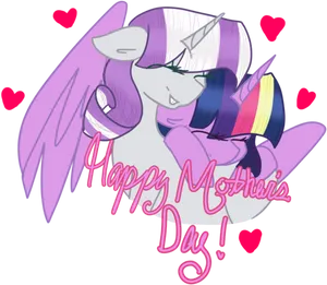 Mothers Day Unicorn Celebration PNG image