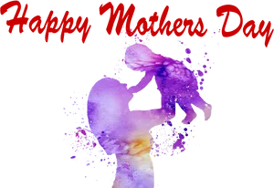 Mothers Day Watercolor Silhouette PNG image