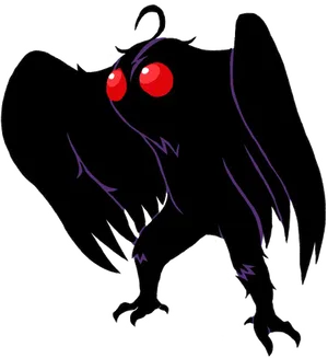 Mothman Cartoon Representation PNG image