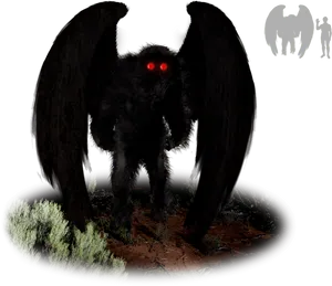 Mothman Cryptid Illustration PNG image