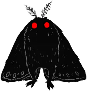 Mothman Cryptid Illustration PNG image