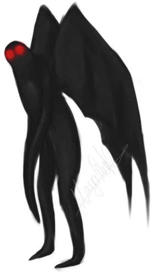 Mothman Cryptid Illustration PNG image