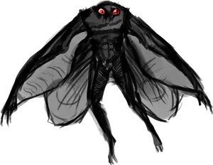 Mothman Cryptid Illustration PNG image