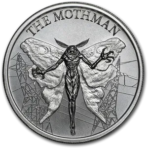 Mothman Mythical Creature Coin PNG image