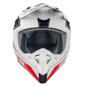 Motocross Helmet Red White Design PNG image