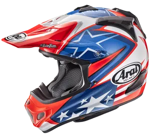 Motocross Patriotic Design Helmet PNG image