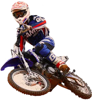 Motocross Rider Action Pose PNG image