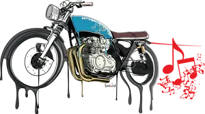 Motorcycle Melody Fusion Art PNG