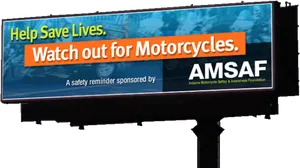 Motorcycle Safety Billboard A M S A F PNG image