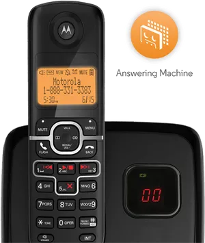 Motorola Cordless Phonewith Answering Machine PNG image