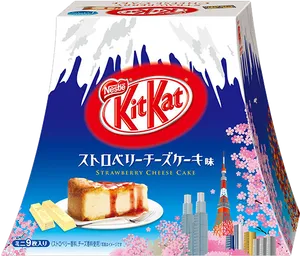 Mount Fuji Strawberry Cheesecake Kit Kat PNG image