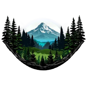 Mountain And Forest PNG 50