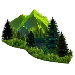 Mountain And Forest PNG Vjr33