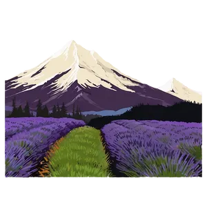 Mountain And Lavender Field PNG 05032024 PNG