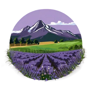 Mountain And Lavender Field PNG 05032024 PNG
