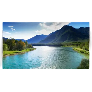 Mountain And River Scene Png 85 PNG image