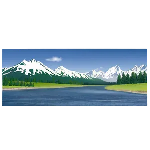 Mountain And River Scene Png Qbh PNG image