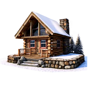 Mountain Cabin Aesthetic PNG 11