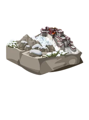 Mountain Castle Illustration