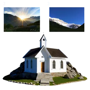 Mountain Chapel Landscape Png 6 PNG image