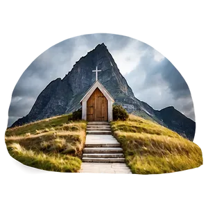 Mountain Chapel Landscape Png Dgd35 PNG image