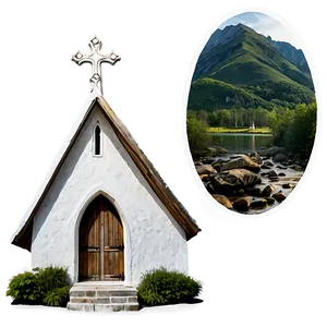 Mountain Chapel Landscape Png Fgu PNG image