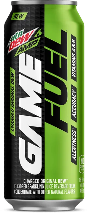 Mountain Dew A M P Game Fuel Can PNG image