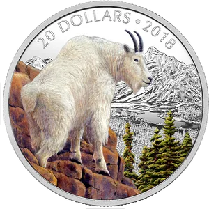 Mountain Goat20 Dollar Coin2018 PNG image