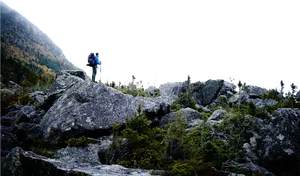 Mountain_ Hiker_ Reaching_ Summit PNG
