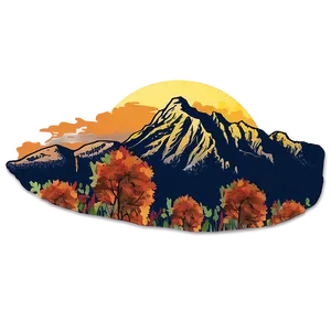 Mountain In Autumn PNG 05032024