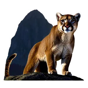 Mountain Lion In Moonlight PNG Gty25 PNG