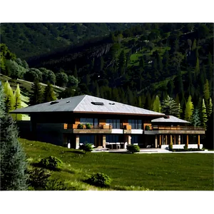 Mountain Mansion Panorama PNG 05242024
