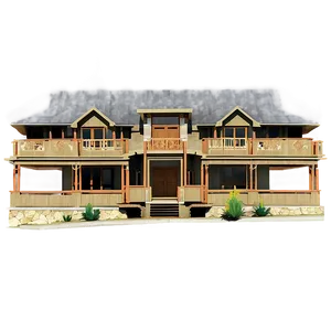 Mountain Mansion Panorama PNG Aqm79