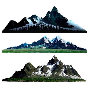 Mountain Range Silhouette PNG Cpp9