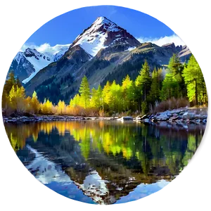 Mountain Reflection In Water PNG Cdg18 PNG