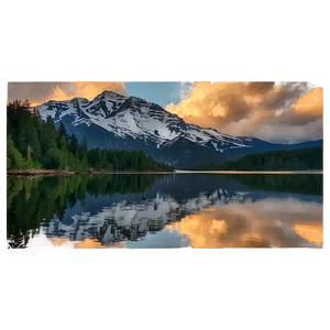 Mountain Reflection Lake PNG Gjh