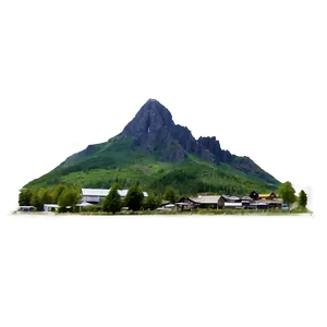 Mountain Town Landscape PNG 23