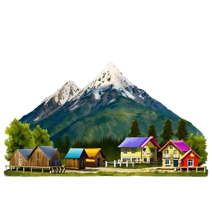 Mountain Town Landscape PNG 31 PNG