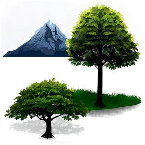 Mountain Tree Shadow PNG 68