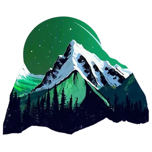 Mountain With Aurora PNG Dgn97 PNG