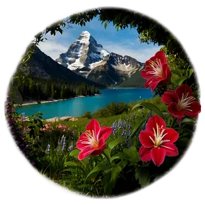 Mountain With Flowers PNG Elx9 PNG