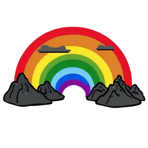 Mountain With Rainbow PNG Oqq92
