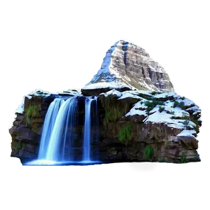 Mountain With Waterfall PNG 1
