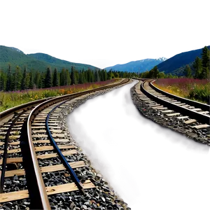 Mountainous Landscape Railroad Tracks Png 06122024 PNG image