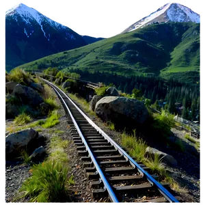 Mountainous Landscape Railroad Tracks Png 22 PNG image